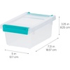 image:imageIRIS USA 4Pack 12 Qt Storage Bins with Lids Plastic Box ClearBlackClearSeafoam Blue