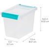 image:imageIRIS USA 4Pack 12 Qt Storage Bins with Lids Plastic Box ClearBlackClearSeafoam Blue