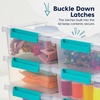 image:imageIRIS USA 4Pack 12 Qt Storage Bins with Lids Plastic Box ClearBlackClearSeafoam Blue