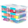 image:imageIRIS USA 4Pack 12 Qt Storage Bins with Lids Plastic Box ClearBlackClearSeafoam Blue
