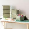 image:imageIRIS USA 4Pack 12 Qt Storage Bins with Lids Plastic Box ClearBlackSage Green