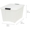image:imageIRIS USA 8 Pack 54 Qt Storage Bin Plastic Gasket Box Tight Latching Lids Pearl54 Qt
