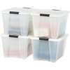 image:imageIRIS USA 8 Pack 54 Qt Storage Bin Plastic Gasket Box Tight Latching Lids Pearl54 Qt