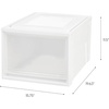 image:imageIRIS USA Large Sliding Drawer Storage Box Drawer Container for Office Closet Bathroom Dorm Organization WhiteClear