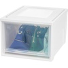 image:imageIRIS USA Large Sliding Drawer Storage Box Drawer Container for Office Closet Bathroom Dorm Organization WhiteClear