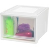 image:imageIRIS USA Large Sliding Drawer Storage Box Drawer Container for Office Closet Bathroom Dorm Organization WhiteClear