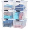 image:imageIRIS USA Storage Bins Bundle  40 Quart 6 Pack and 12 Quart 6 Pack Clear Plastic Containers with Lids and LatchesClear