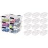 image:imageIRIS USA 13 Qt and 7 Qt Plastic Storage Bins with Lids Buckles 18 Piece Combo Nestable Stackable Closet Garage Totes Boxes Organizing  ClearClear