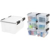 image:imageIRIS USA 19 Qt amp 6 Qt WEATHERPRO Storage Box Bundle with Airtight Seal 6 Packs  BPAFree Made in USAClearBlack ClearBlack