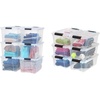 image:imageIRIS USA Storage Bins Bundle  40 Quart 6 Pack and 12 Quart 6 Pack Clear Plastic Containers with Lids and LatchesClear