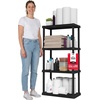 image:imageIRIS USA 4Shelf Light Duty Plastic Storage Shelves 200lb Capacity 48 H x 24 W x 12 D Medium Modular Shelving Unit Storage Organizer for Bathroom Laundry Garage amp Home Storage Rack  BlackBlack