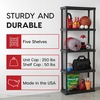 image:imageIRIS USA 4Shelf Light Duty Plastic Storage Shelves 200lb Capacity 48 H x 24 W x 12 D Medium Modular Shelving Unit Storage Organizer for Bathroom Laundry Garage amp Home Storage Rack  BlackBlack