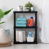 image:imageIRIS USA 4Shelf Light Duty Plastic Storage Shelves 200lb Capacity 48 H x 24 W x 12 D Medium Modular Shelving Unit Storage Organizer for Bathroom Laundry Garage amp Home Storage Rack  BlackBlack