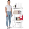 image:imageIRIS USA 4Shelf Light Duty Plastic Storage Shelves 200lb Capacity 48 H x 24 W x 12 D Medium Modular Shelving Unit Storage Organizer for Bathroom Laundry Garage amp Home Storage Rack  BlackWhite