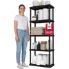 image:imageIRIS USA 4Shelf Light Duty Plastic Storage Shelves 200lb Capacity 48 H x 24 W x 12 D Medium Modular Shelving Unit Storage Organizer for Bathroom Laundry Garage amp Home Storage Rack  BlackBlack