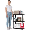 image:imageIRIS USA 4Shelf Light Duty Plastic Storage Shelves 200lb Capacity 48 H x 24 W x 12 D Medium Modular Shelving Unit Storage Organizer for Bathroom Laundry Garage amp Home Storage Rack  BlackBlack